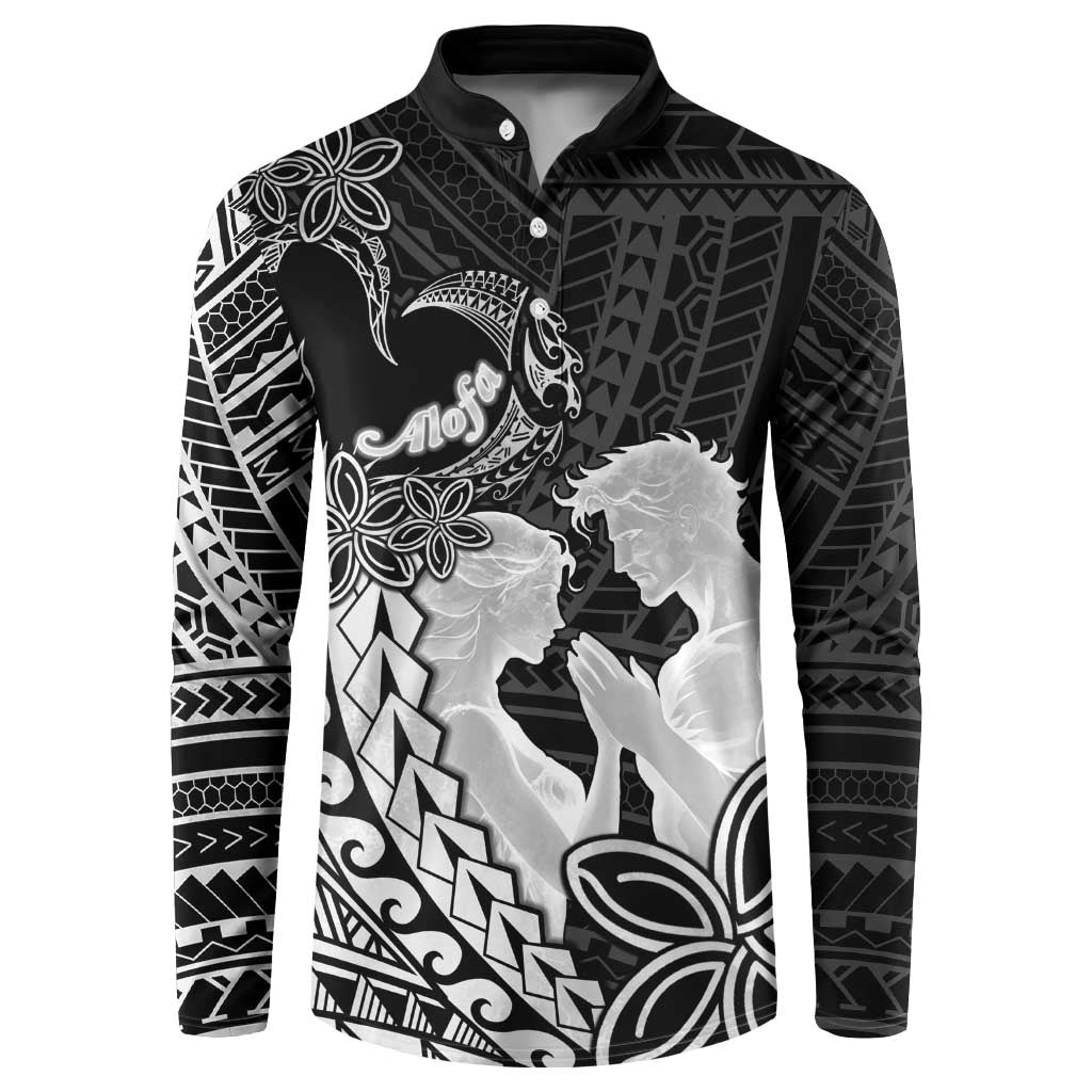 Alofa Samoa Valentine Black Button Sweatshirt Love Is The Greatest Thing LT05 Black - Polynesian Pride