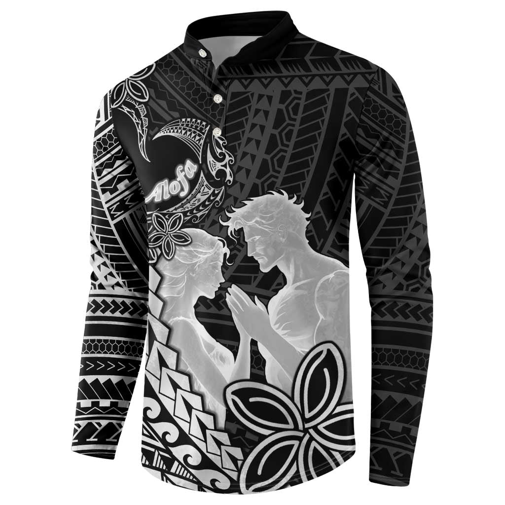 Alofa Samoa Valentine Black Button Sweatshirt Love Is The Greatest Thing LT05 - Polynesian Pride