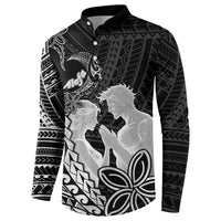 Alofa Samoa Valentine Black Button Sweatshirt Love Is The Greatest Thing LT05 - Polynesian Pride