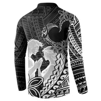 Alofa Samoa Valentine Black Button Sweatshirt Love Is The Greatest Thing LT05 - Polynesian Pride