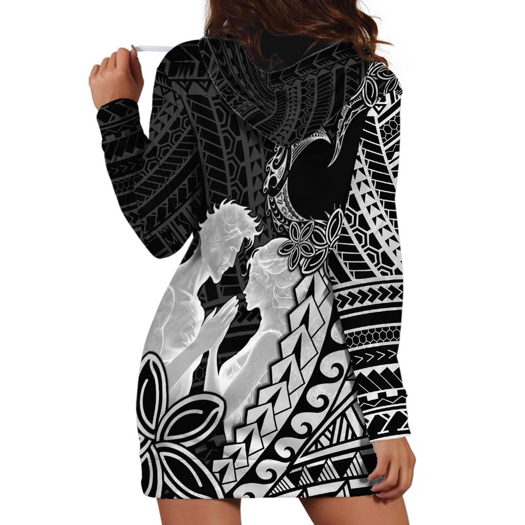 Alofa Samoa Valentine Black Hoodie Dress Love Is The Greatest Thing LT05 - Polynesian Pride