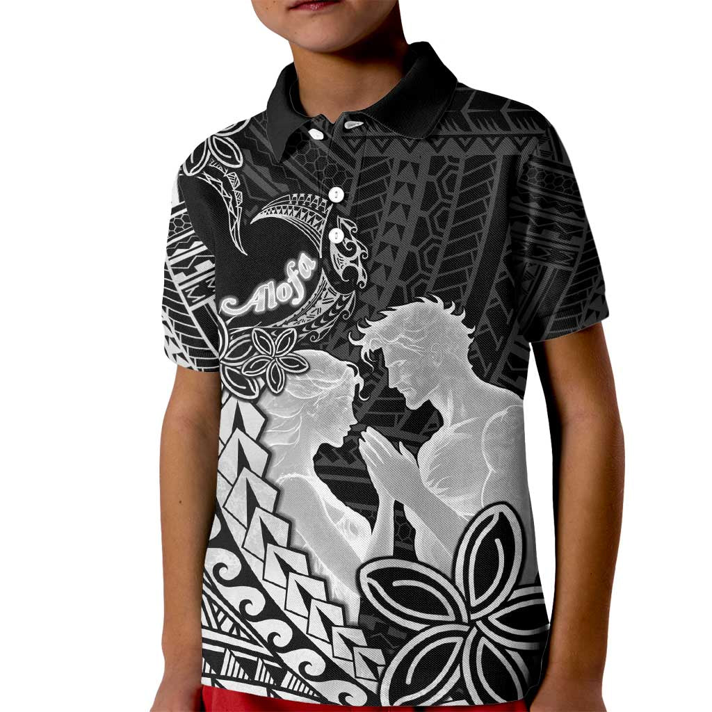 Alofa Samoa Valentine Black Kid Polo Shirt Love Is The Greatest Thing LT05 Kid Black - Polynesian Pride