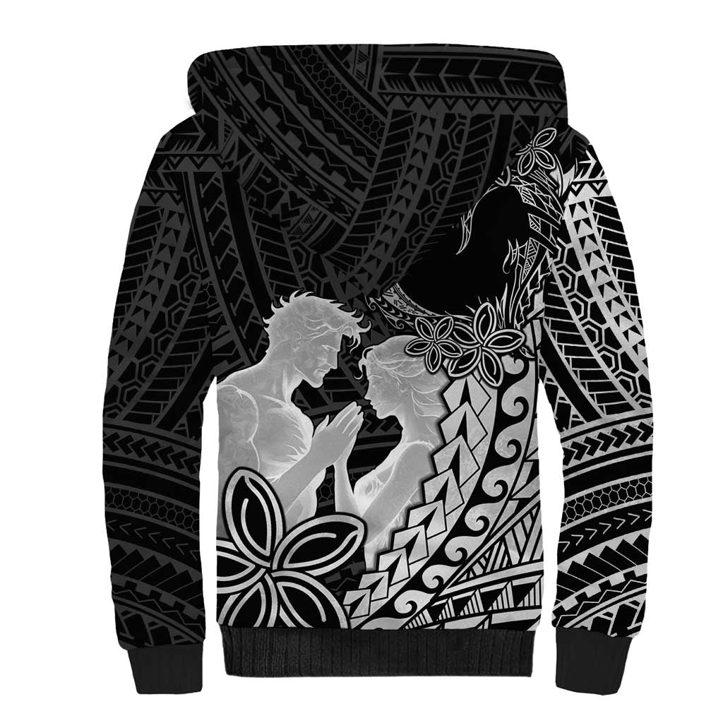 Alofa Samoa Valentine Black Sherpa Hoodie Love Is The Greatest Thing
