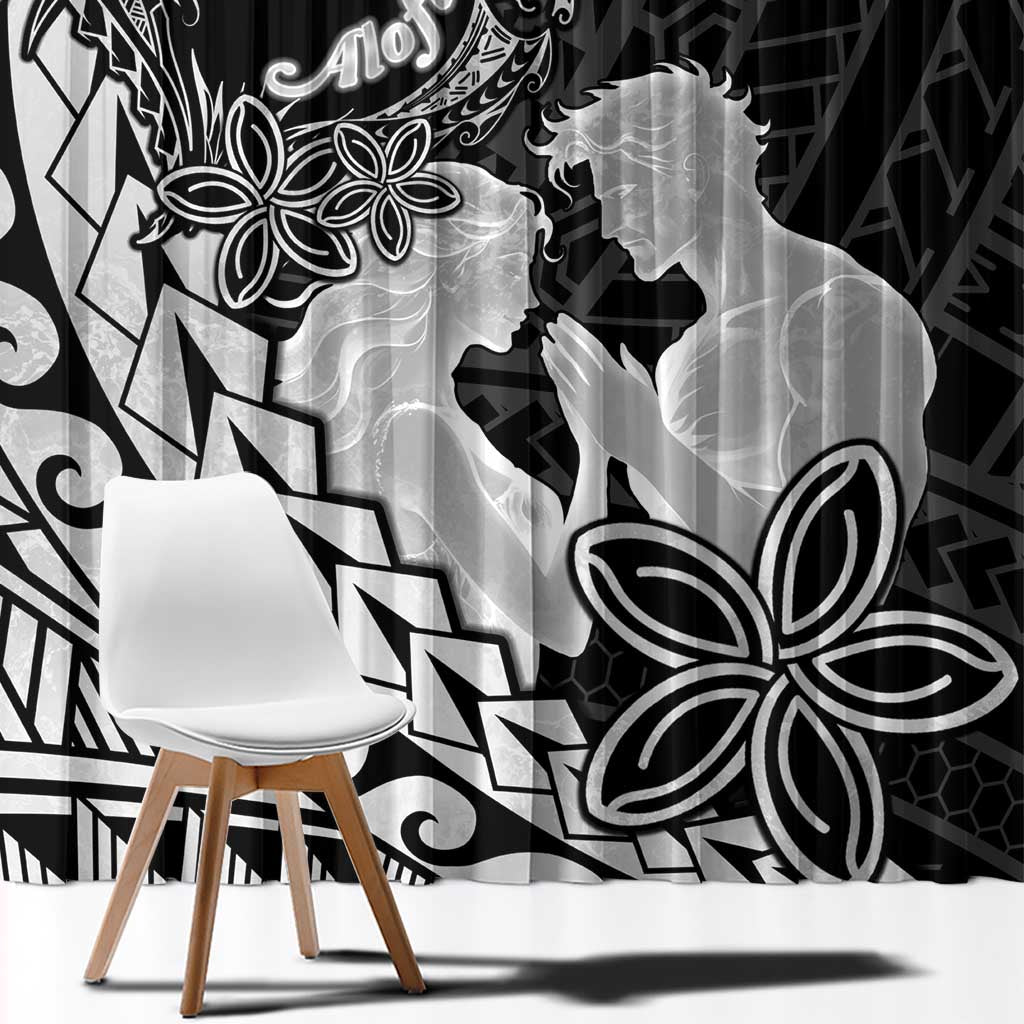 Alofa Samoa Valentine Black Window Curtain Love Is The Greatest Thing
