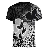 Alofa Samoa Valentine Black Women V-Neck T-Shirt Love Is The Greatest Thing LT05 - Polynesian Pride