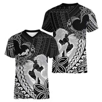 Alofa Samoa Valentine Black Women V-Neck T-Shirt Love Is The Greatest Thing LT05 - Polynesian Pride