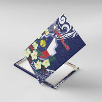 Wake Island Canvas Wall Art Tribal Pattern With Hibiscus Flowers