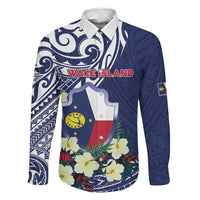 Personalised Wake Island Family Matching Long Sleeve Bodycon Dress and Hawaiian Shirt Tribal Pattern With Hibiscus Flowers