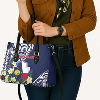 Wake Island Leather Bag Tribal Pattern With Hibiscus Flowers LT05 - Polynesian Pride