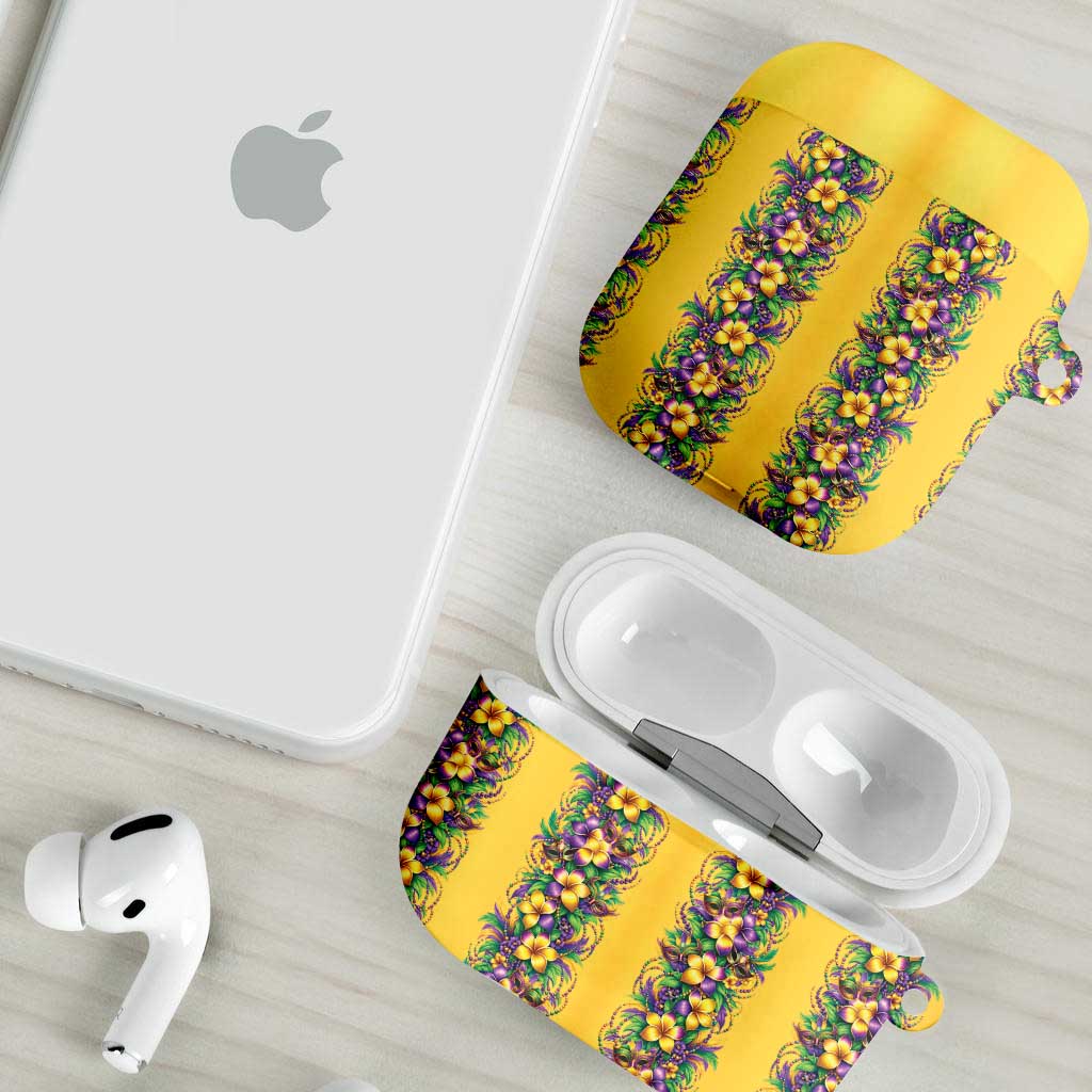 Aloha Hawaii Mardi Gras AirPods Case Gold Style