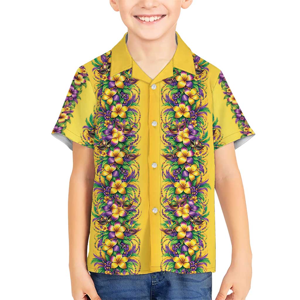 Aloha Hawaii Mardi Gras Family Matching Long Sleeve Bodycon Dress and Hawaiian Shirt Gold Style LT05 Son's Shirt Gold - Polynesian Pride