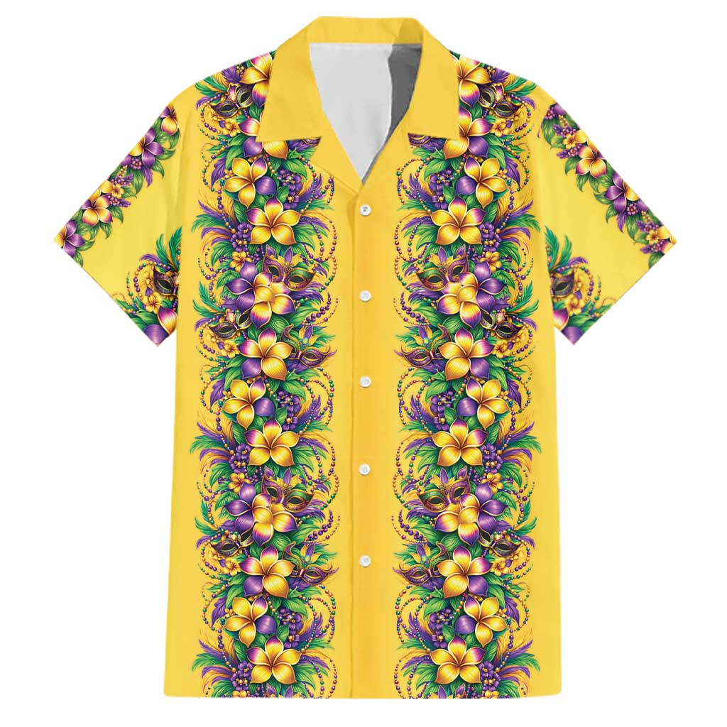 Aloha Hawaii Mardi Gras Family Matching Mermaid Dress and Hawaiian Shirt Gold Style LT05 Dad's Shirt - Short Sleeve Gold - Polynesian Pride