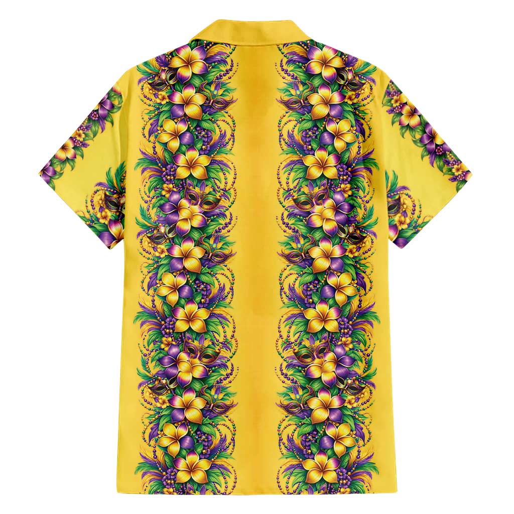 Aloha Hawaii Mardi Gras Family Matching Off The Shoulder Long Sleeve Dress and Hawaiian Shirt Gold Style LT05 - Polynesian Pride