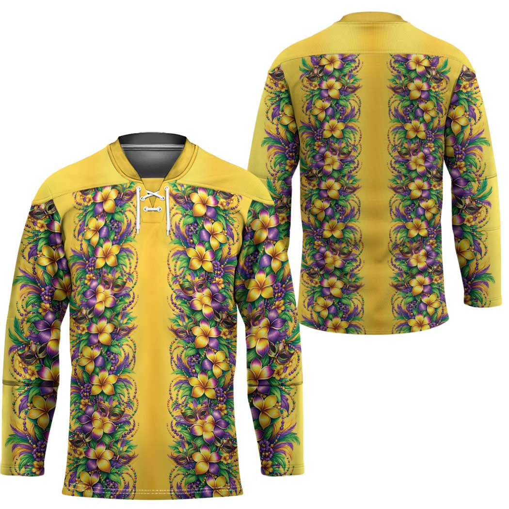 Aloha Hawaii Mardi Gras Hockey Jersey Gold Style