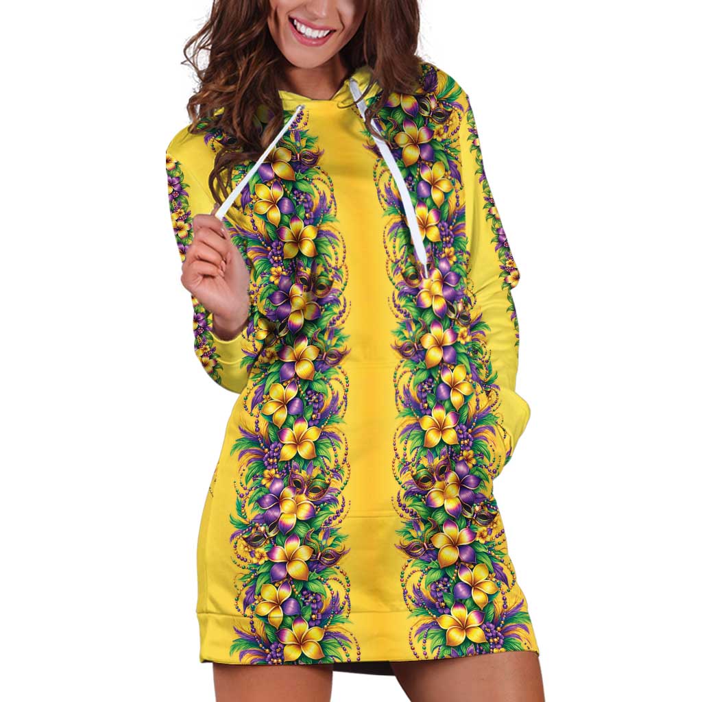 Aloha Hawaii Mardi Gras Hoodie Dress Gold Style