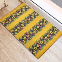 Aloha Hawaii Mardi Gras Rubber Doormat Gold Style