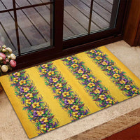 Aloha Hawaii Mardi Gras Rubber Doormat Gold Style