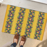 Aloha Hawaii Mardi Gras Rubber Doormat Gold Style