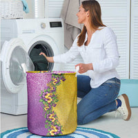 Hawaii Mardi Gras Laundry Basket Plumeria Lei Beads Glitter Style LT05 - Polynesian Pride