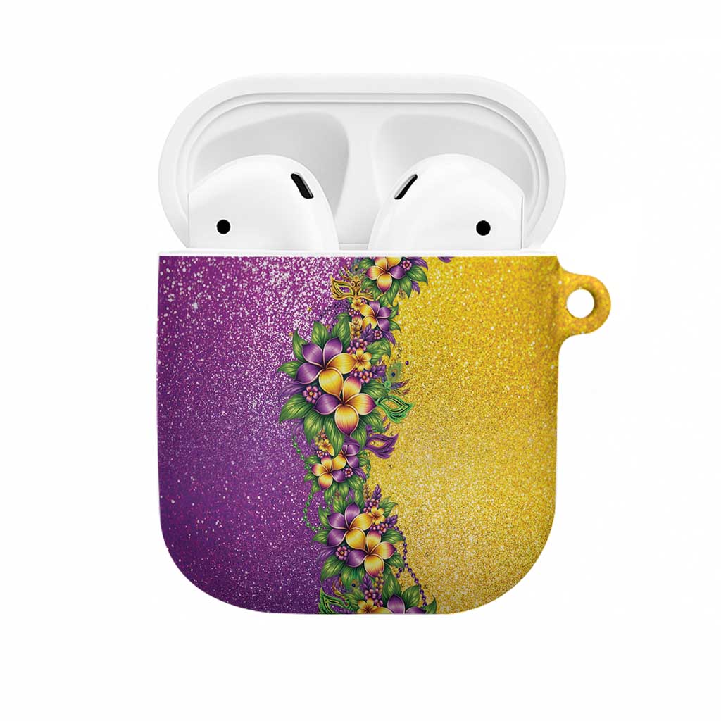 Hawaii Mardi Gras AirPods Case Plumeria Lei Beads Glitter Style LT05 Colorful - Polynesian Pride