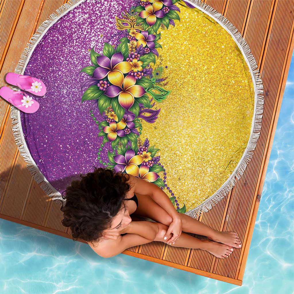 Hawaii Mardi Gras Beach Blanket Plumeria Lei Beads Glitter Style LT05 - Polynesian Pride