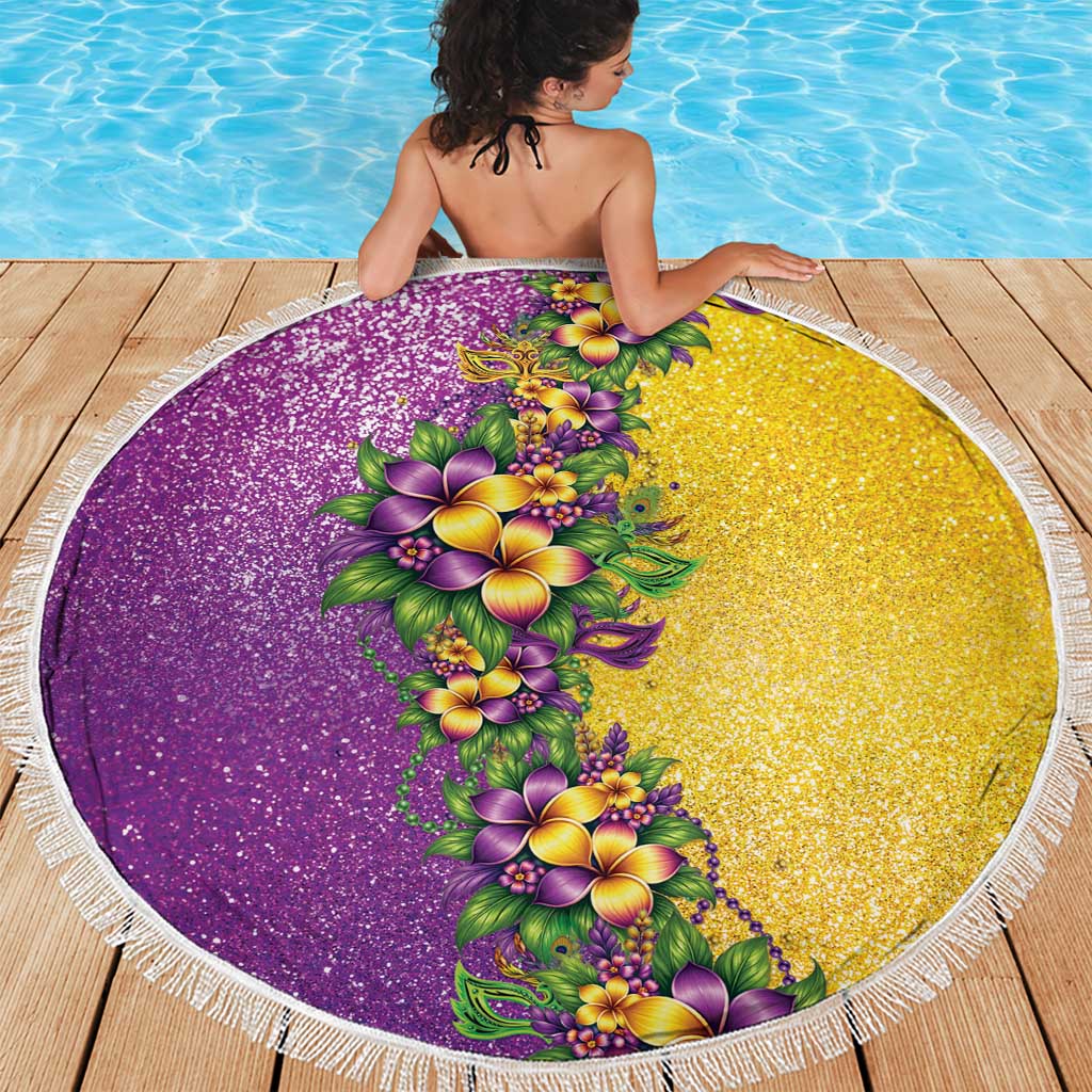 Hawaii Mardi Gras Beach Blanket Plumeria Lei Beads Glitter Style LT05 - Polynesian Pride