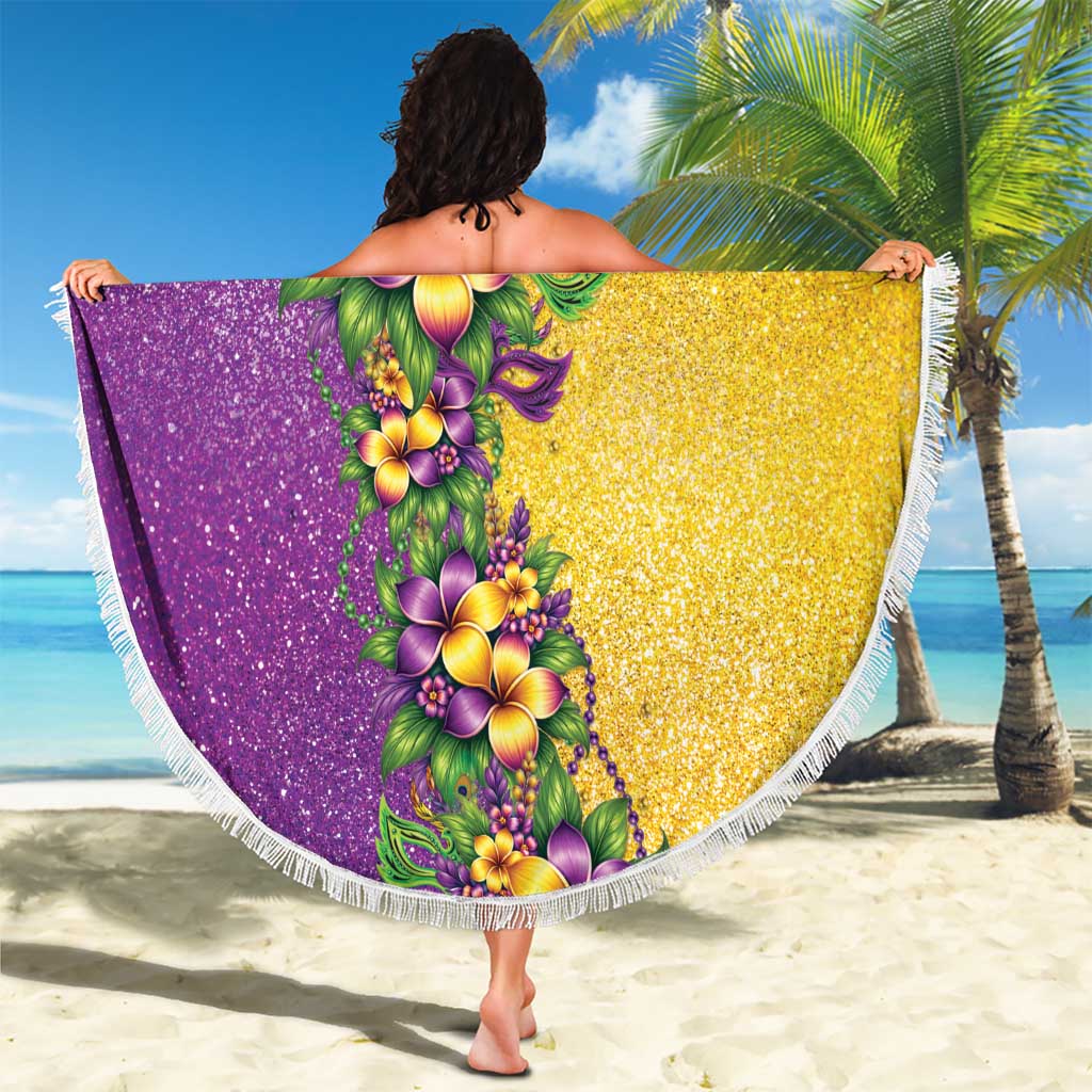 Hawaii Mardi Gras Beach Blanket Plumeria Lei Beads Glitter Style LT05 - Polynesian Pride