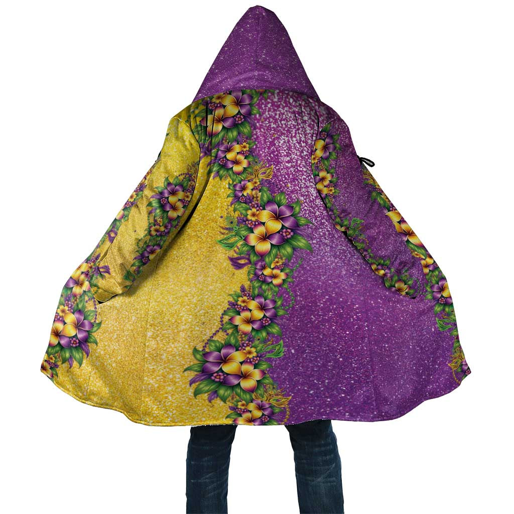 Hawaii Mardi Gras Cloak Plumeria Lei Beads Glitter Style