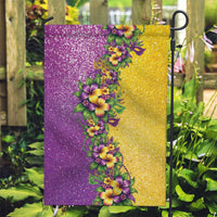 Hawaii Mardi Gras Garden Flag Plumeria Lei Beads Glitter Style