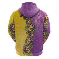 Hawaii Mardi Gras Hoodie Plumeria Lei Beads Glitter Style LT05 - Polynesian Pride