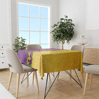 Hawaii Mardi Gras Tablecloth Plumeria Lei Beads Glitter Style