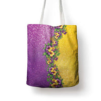 Hawaii Mardi Gras Tote Bag Plumeria Lei Beads Glitter Style