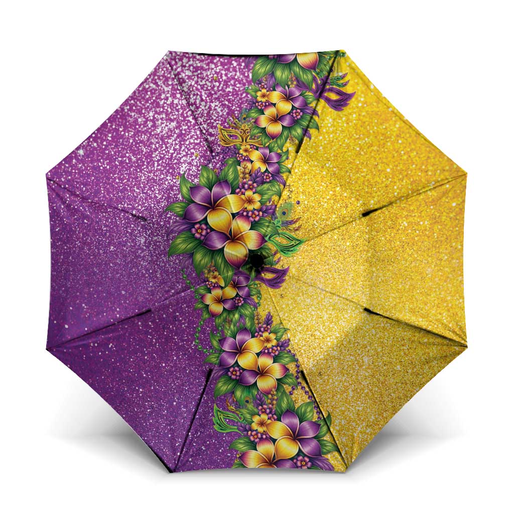 Hawaii Mardi Gras Umbrella Plumeria Lei Beads Glitter Style