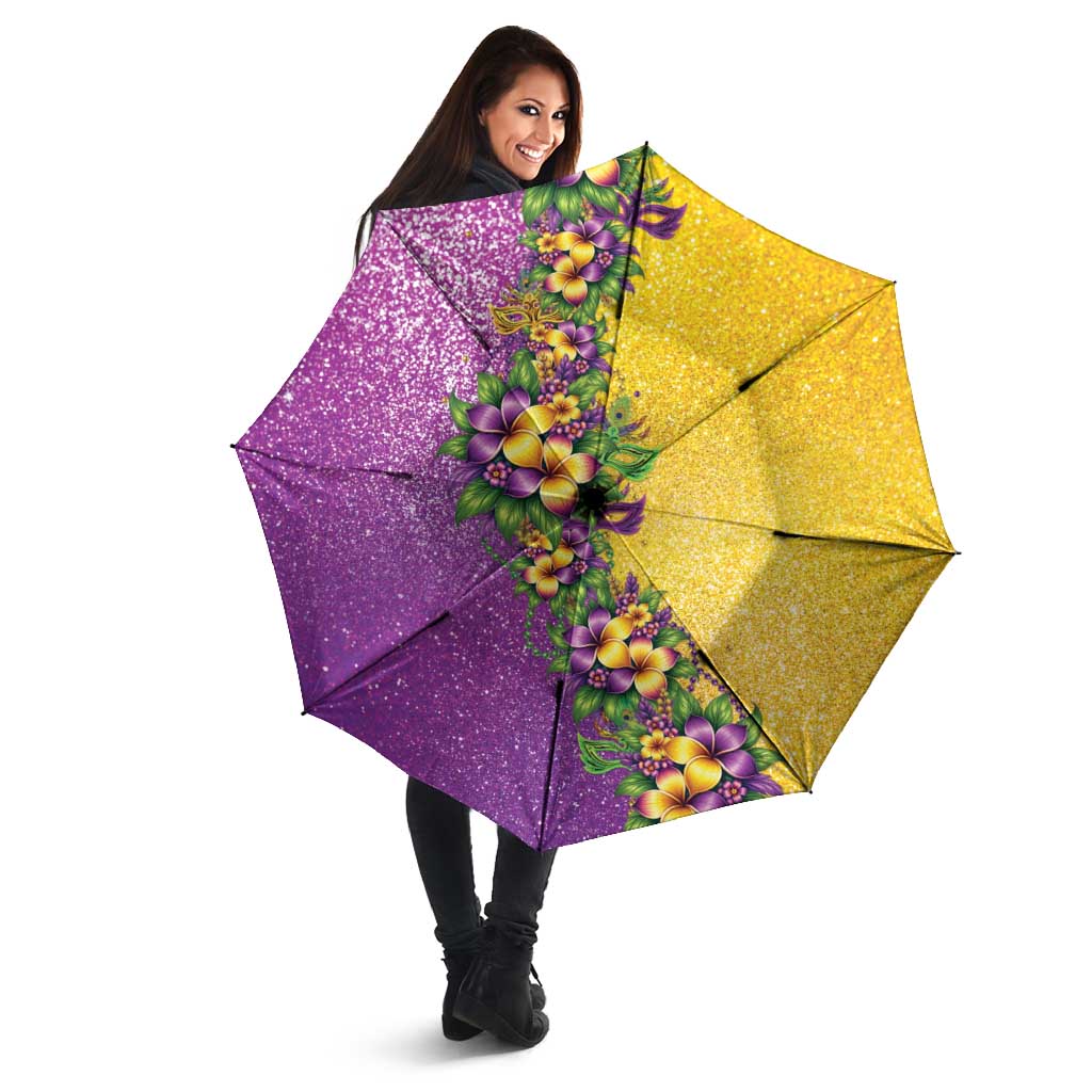 Hawaii Mardi Gras Umbrella Plumeria Lei Beads Glitter Style