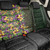Hawaii Mardi Gras Back Car Seat Cover Tropical Flowers Glitter Style
