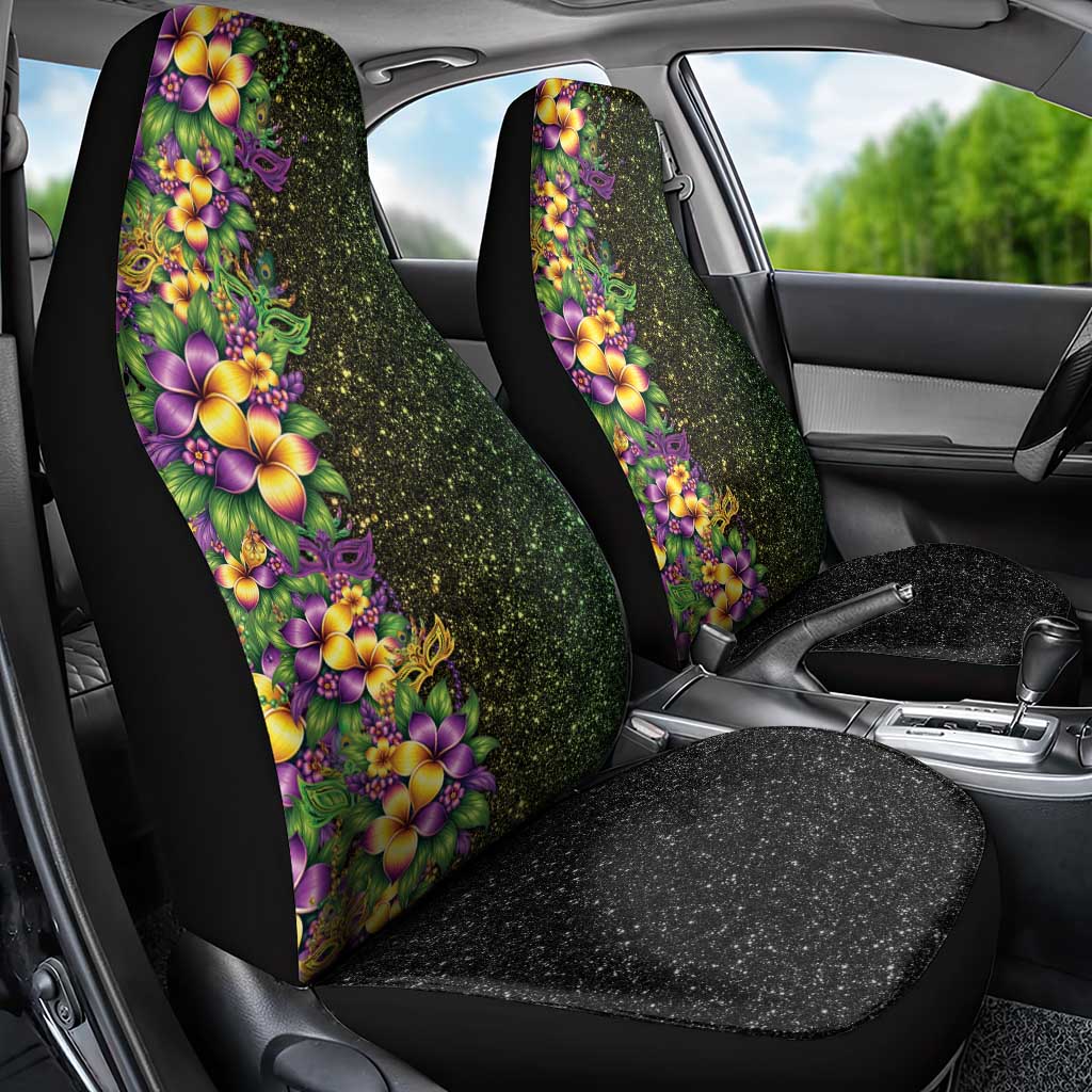 Hawaii Mardi Gras Car Seat Cover Tropical Flowers Glitter Style