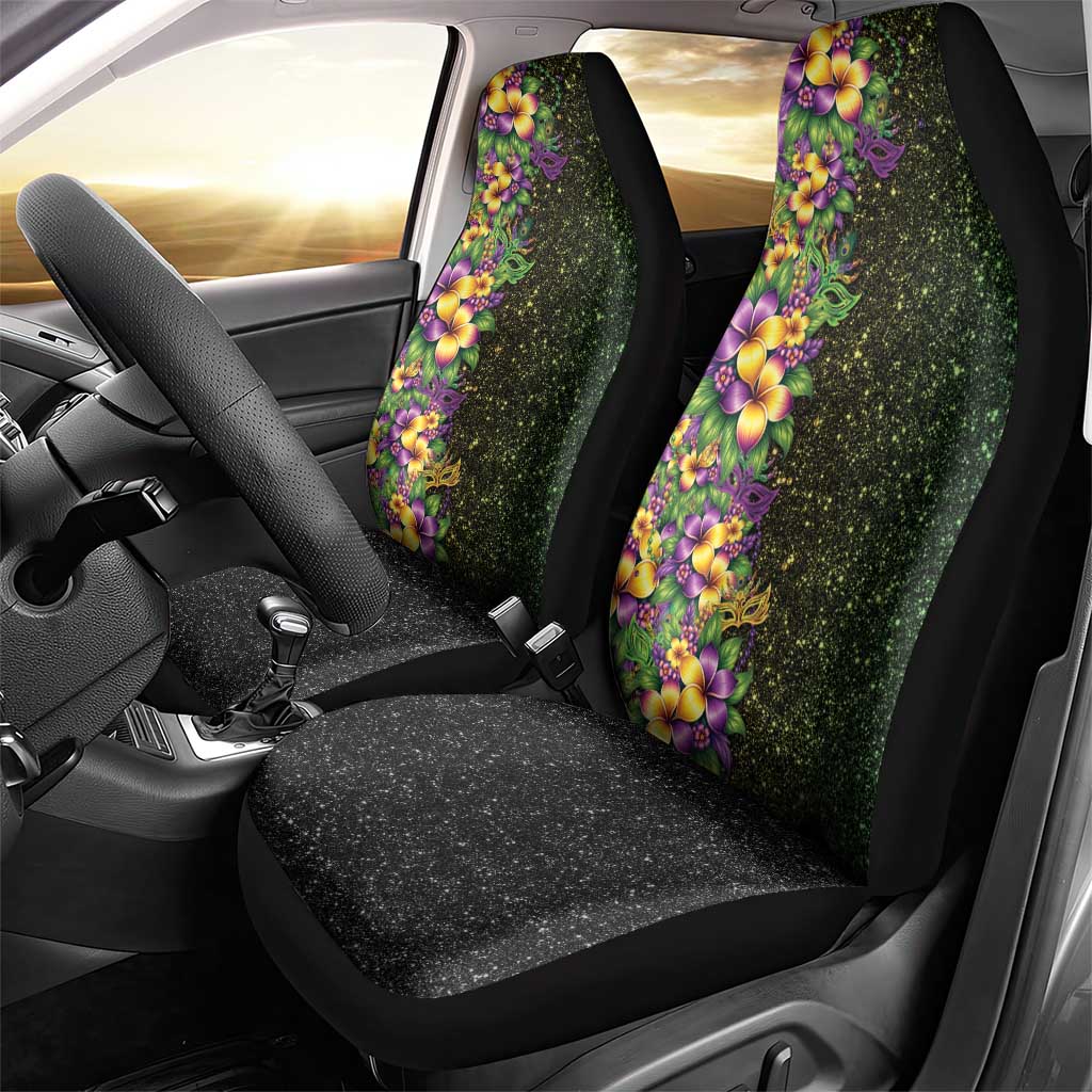 Hawaii Mardi Gras Car Seat Cover Tropical Flowers Glitter Style