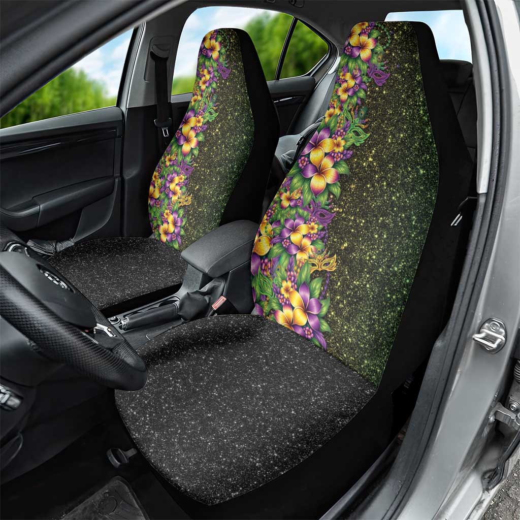 Hawaii Mardi Gras Car Seat Cover Tropical Flowers Glitter Style