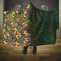 Hawaii Mardi Gras Hooded Blanket Tropical Flowers Glitter Style