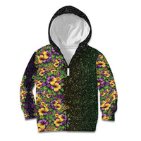 Hawaii Mardi Gras Kid Hoodie Tropical Flowers Glitter Style