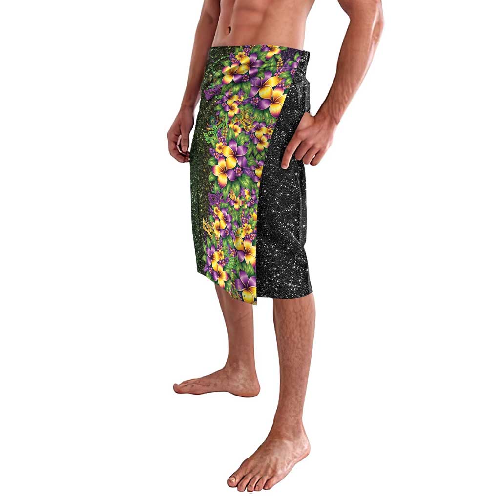 Hawaii Mardi Gras Lavalava Tropical Flowers Glitter Style