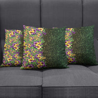 Hawaii Mardi Gras Pillow Cover Tropical Flowers Glitter Style