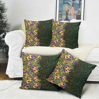 Hawaii Mardi Gras Pillow Cover Tropical Flowers Glitter Style