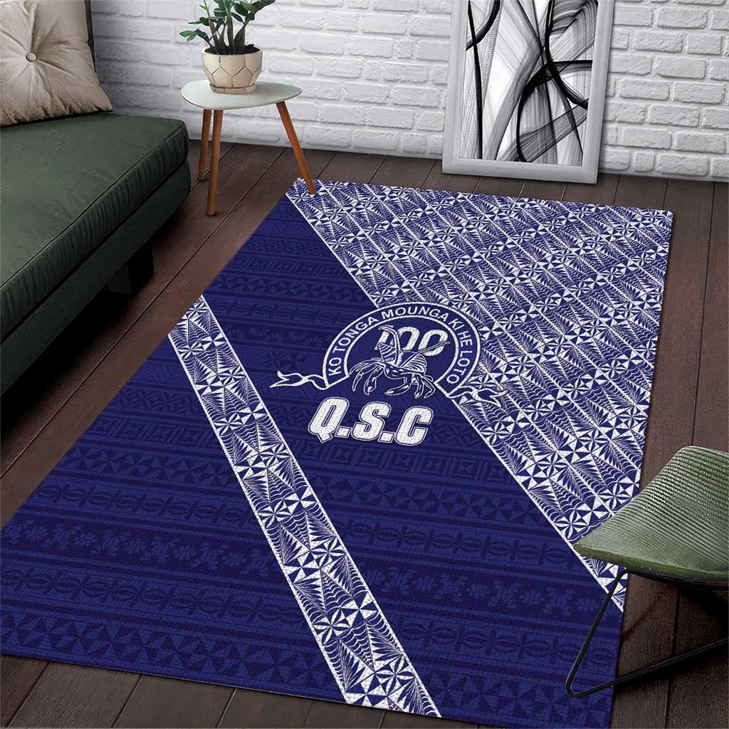 Tonga Queen Salote College Area Rug 100 Years Anniversary Navy Color