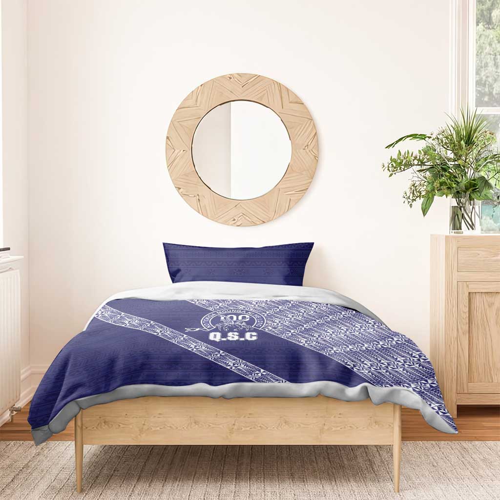 Tonga Queen Salote College Bedding Set 100 Years Anniversary Navy Color