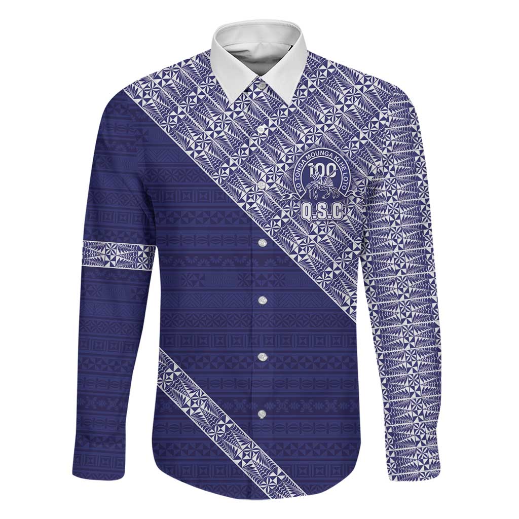 Tonga Queen Salote College Family Matching Mermaid Dress and Hawaiian Shirt 100 Years Anniversary Navy Color