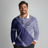 Tonga Queen Salote College Long Sleeve Polo Shirt 100 Years Anniversary Navy Color