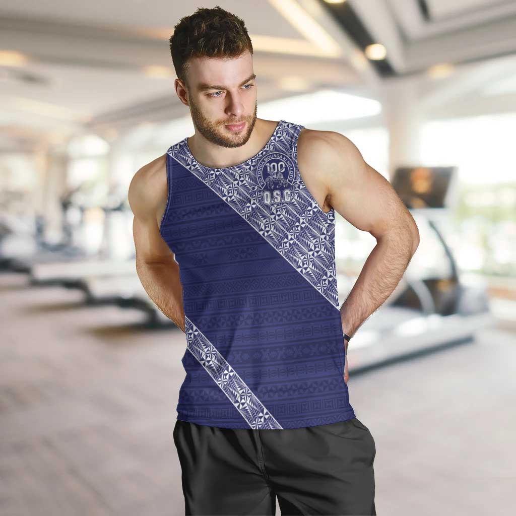 Tonga Queen Salote College Men Tank Top 100 Years Anniversary Navy Color