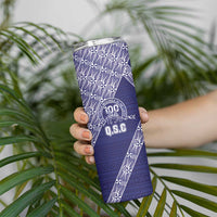 Tonga Queen Salote College Skinny Tumbler 100 Years Anniversary Navy Color
