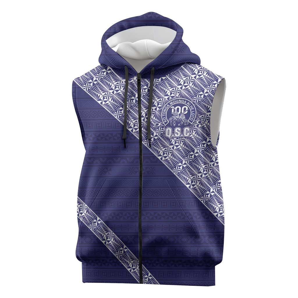 Tonga Queen Salote College Sleeveless Zip Hoodie 100 Years Anniversary Navy Color LT05 Navy - Polynesian Pride
